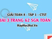 Giải bài 3 trang 62 Toán 8 Tập 1 SGK Chân trời sáng tạo